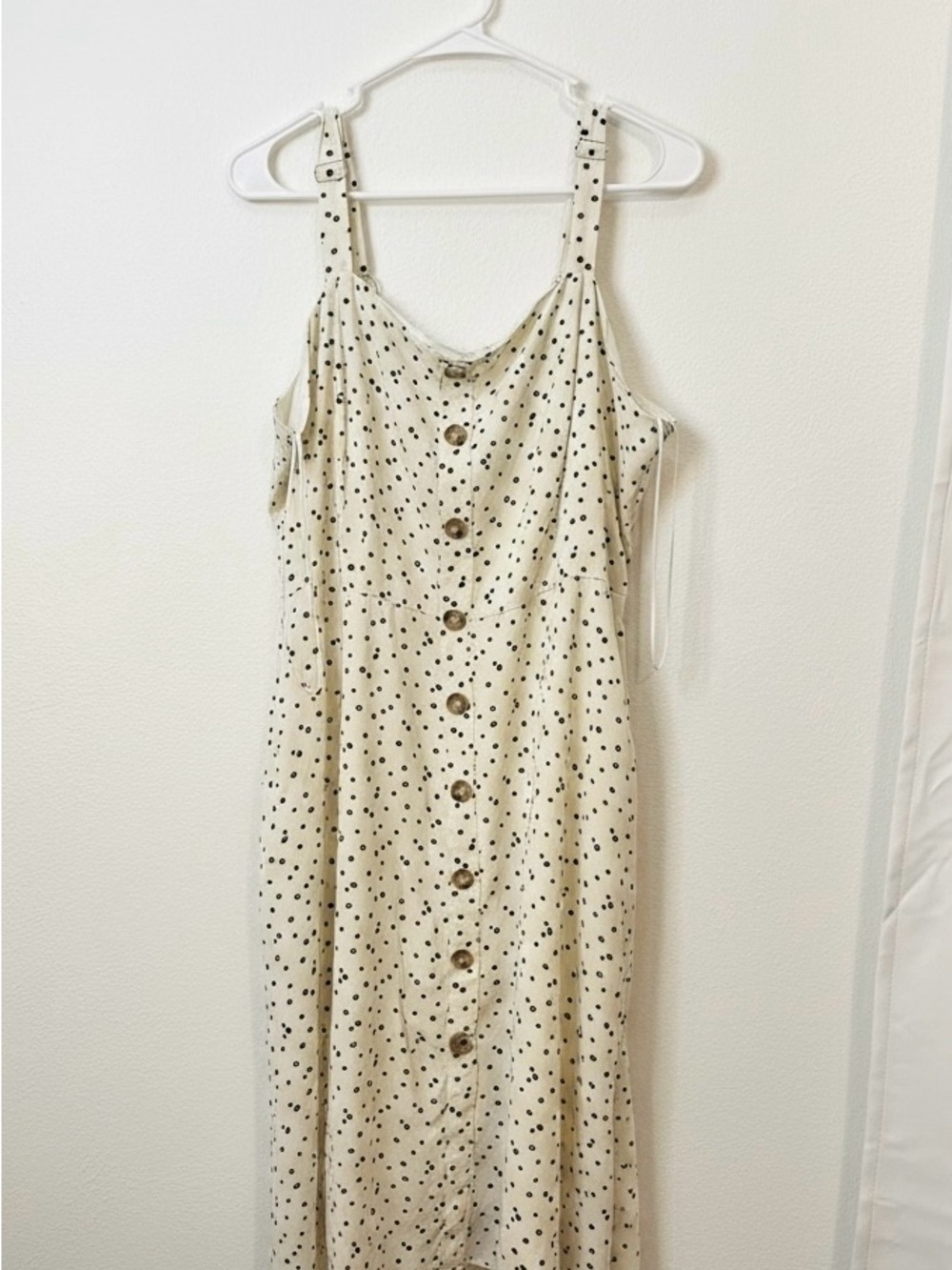 NWT Davi & Dani Size 1XL Ivory & Black Floral Knee Length Dress w/ Pockets